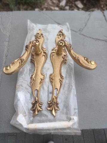 Poignées et plaques de porte rococo en bronze + pièces, Enlèvement ou Envoi