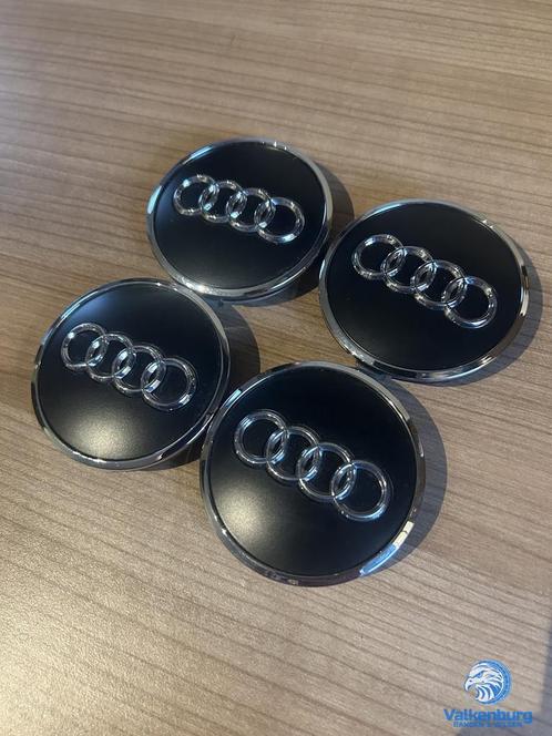ORIGINELE Audi naafkap naafdop set matzwart, Auto diversen, Wieldoppen, Gebruikt, Verzenden