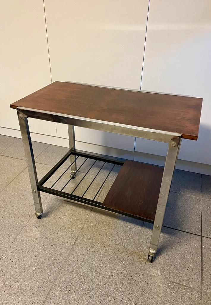 Vintage serveerwagen, Huis en Inrichting, Tafels | Sidetables, Zo goed als nieuw, 25 tot 50 cm, 50 tot 100 cm, Rechthoekig, Ophalen
