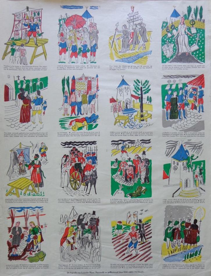 EDGARD TYTGAT / LEGENDE VAN LENNEKE / HOUTSNEDE / 64x49cm 52, Antiek en Kunst, Kunst | Litho's en Zeefdrukken, Ophalen of Verzenden