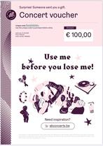AB concert voucher van €100, Tickets en Kaartjes, Kortingen en Cadeaubonnen, Drie personen of meer, Cadeaubon, Overige typen