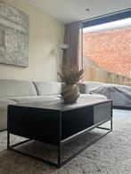 Zwarte salontafel met schuiflade in moderne stijl, Huis en Inrichting, Ophalen, 100 tot 150 cm, Eikenhout, 50 tot 100 cm