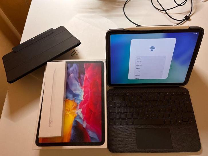 Ipad Pro 11 + accessoires, Computers en Software, Apple iPads, Zo goed als nieuw, Apple iPad Pro, Wi-Fi, 11 inch, 256 GB, Zwart