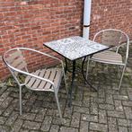 Romantisch tuin terras tafeltje met 2xstoelen, Tuin en Terras, Ophalen, Gebruikt, Metaal