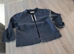 Adele donkerblauw cropped linnen jasje 40, Blauw, Ophalen of Verzenden, Zo goed als nieuw, Jasje