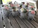 14 glazen tafelversiering bloemen ballon bolletjes, Ophalen, Zo goed als nieuw