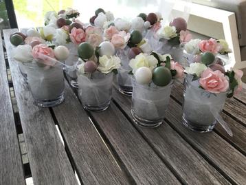 14 glazen tafelversiering bloemen ballon bolletjes beschikbaar voor biedingen