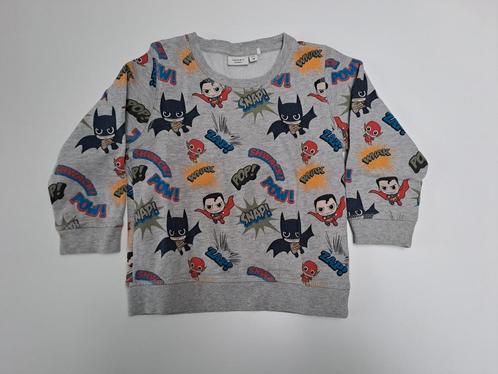 Mt 98 Grrijze sweater superhelden, Kinderen en Baby's, Kinderkleding | Maat 98, Zo goed als nieuw, Jongen, Trui of Vest, Ophalen of Verzenden