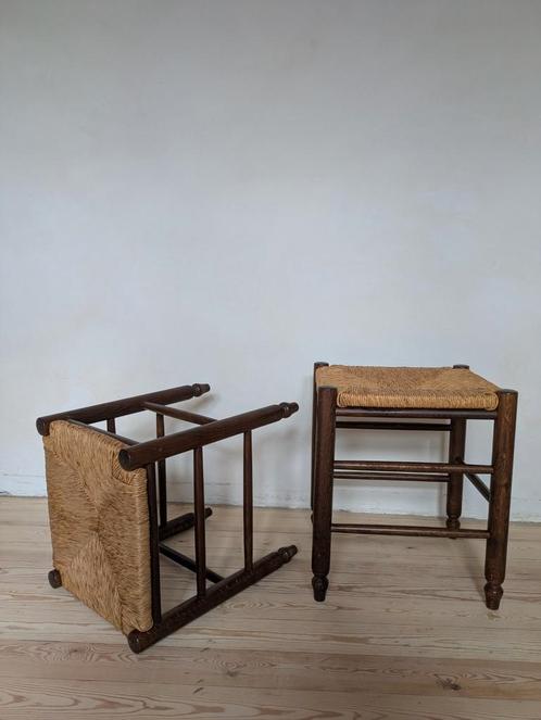 Rieten krukjes, Huis en Inrichting, Krukjes, Zo goed als nieuw, Hout, Ophalen