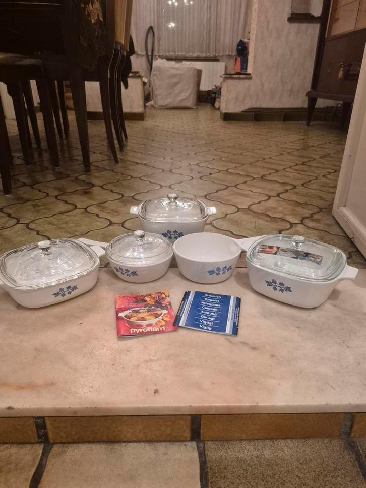 Prachtige set vintage Pyroflam schalen in perfecte staat., Antiek en Kunst, Antiek | Keramiek en Aardewerk, Ophalen