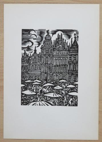Houtsnede Frans Masereel: BRUSSEL – Grote Markt              beschikbaar voor biedingen