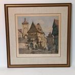 Hans Bohme (1905-1982) - ets/aquatint - Plonlein Rothenburg, Antiek en Kunst, Ophalen of Verzenden