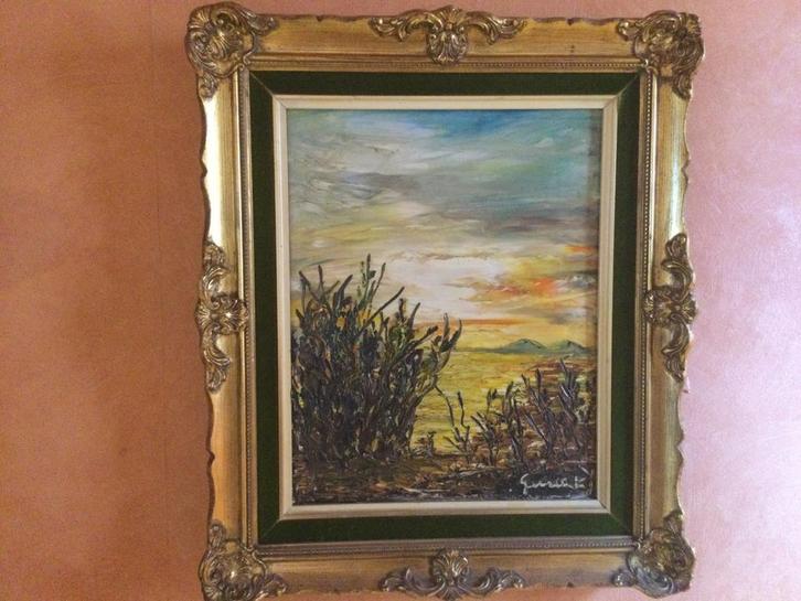 Prachtig schilderij olie op doek gesigneerd, Antiek en Kunst, Kunst | Schilderijen | Klassiek, Ophalen of Verzenden