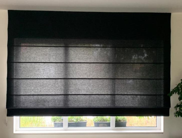 Vouwgordijn zwart H 200 x L 263 cm, Huis en Inrichting, Stoffering | Gordijnen en Lamellen, Gebruikt, 200 cm of meer, 200 cm of meer