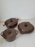 Le Creuset bruin (weinig gebruikt), Huis en Inrichting, Keuken | Potten en Pannen, Ophalen of Verzenden, Zo goed als nieuw