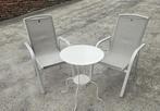 Table + 2 chaises de jardin, Ophalen, Zo goed als nieuw, Metaal