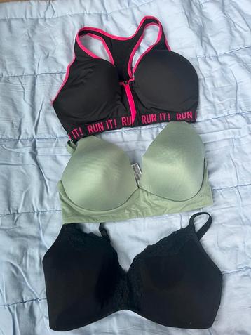 2 soutiens gorge 85D vert et noir, Noir, Soutien-gorge