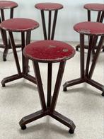 Set of 6 industrial metal triple stools, Gebruikt, Ophalen of Verzenden, IJzer