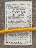 BP PRIESTER FLORIMOND DESOUTTER  VEURNE 29/11/1841, Verzamelen, Bidprentjes en Rouwkaarten, Bidprentje, Ophalen of Verzenden