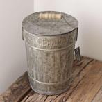 Vuilbakje / Prullenbak Landelijk zinc 'Salle de Bain', Huis en Inrichting, Nieuw, Ophalen of Verzenden, Minder dan 10 liter, Metaal
