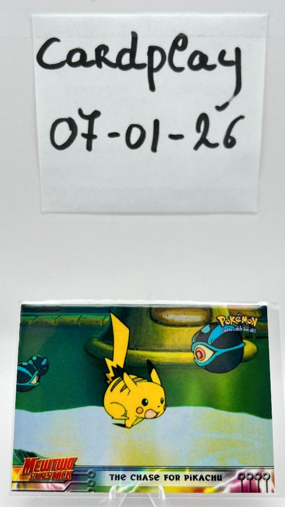 Chase for Pikachu #28 Pokemon 1999 Topps Movie, Hobby en Vrije tijd, Verzamelkaartspellen | Pokémon, Gebruikt, Losse kaart, Ophalen of Verzenden