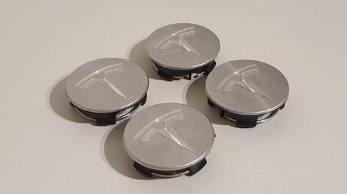 TESLA Zilvere Naafdoppen /Naafkappen 56mm set van 4 stuks, Auto diversen, Wieldoppen, Nieuw, Verzenden