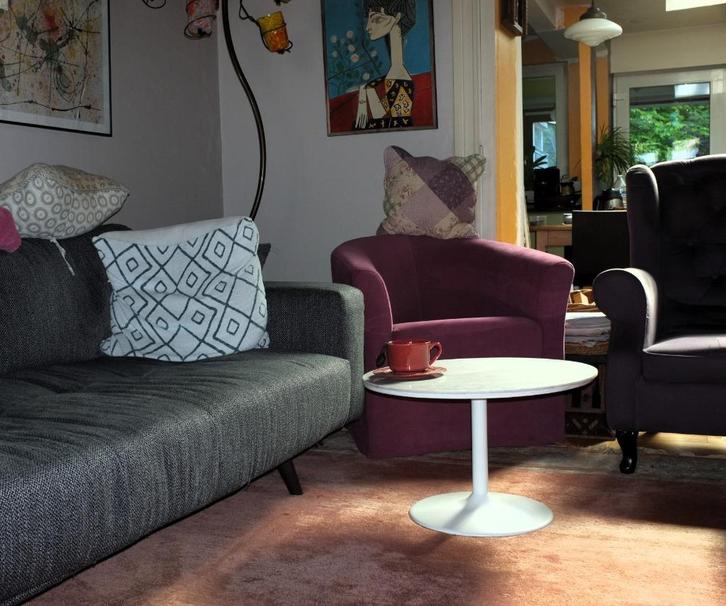 2 salontafels in de stijl van Eero Saarinen Tulip, Huis en Inrichting, Tafels | Salontafels, Zo goed als nieuw, 50 tot 75 cm, 50 tot 100 cm