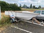 Polyester bootje met  trailer zonder motor voor opknap!!, Watersport en Boten, Motorboten en Motorjachten, Ophalen, Gebruikt, Polyester
