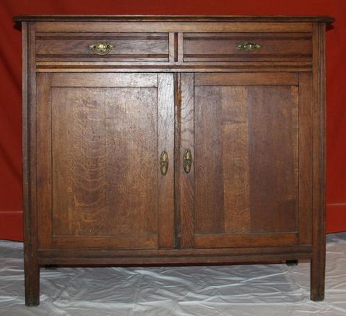 Commode chêne 2 portes, 2 tiroirs - VINTAGE, Maison & Meubles, Armoires | Commodes, Utilisé, 100 à 150 cm, Moins de 50 cm, 25 à 50 cm