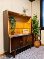 Midcentury kast vintage vitrinekast buffetkast drankkast, Ophalen, 100 tot 150 cm, 100 tot 150 cm, Midcentury