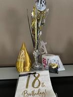 groot pakket versiering - 18 jaar - goud - party set, Hobby & Loisirs créatifs, Articles de fête, Comme neuf, Décoration, Enlèvement ou Envoi