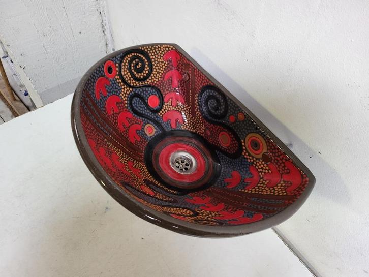 Design Porcupine handgemaakt keramische Lavabo,wastafel, Huis en Inrichting, Badkamer | Badkamermeubels, Zo goed als nieuw, Wasbak of Wastafel