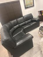 Lederen hoek salon zetel, Huis en Inrichting, Zetels | Zetels, Ophalen, Gebruikt, Hoekbank, Leer