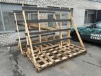 Houten glasbok / glasrek – 240 x 200 x 120 cm, Doe-het-zelf en Bouw, Ophalen, Gevelraam of Ruit, Gebruikt, 160 cm of meer