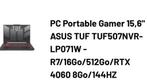 Portable Gamer Ryzen 7, Computers en Software, Windows Laptops, Ophalen, 15 inch, Ryzen 7 4800h, ASUS