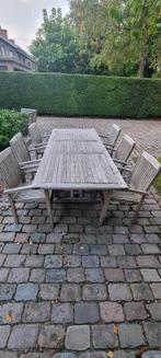 Tuinmeubelen teak Tafel en 6 stoelen, Tuin en Terras, Tuinsets en Loungesets, Ophalen, Gebruikt, 6 zitplaatsen, Teakhout