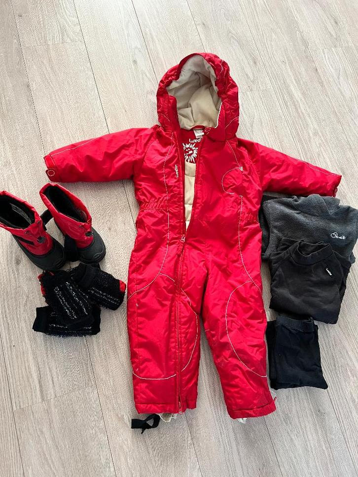 Skipak + toebehoren (maat 98-104), Kinderen en Baby's, Kinderkleding | Maat 98, Gebruikt, Jongen of Meisje, Sport- of Zwemkleding