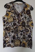 topje met gele-bruine-grijze bloemen, Kleding | Dames, Overige kleuren, Maat 46/48 (XL) of groter, Ophalen of Verzenden, Zo goed als nieuw
