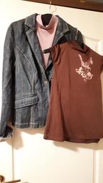 vest (jeans) en 2 mooie bloesjes T-shirt (zonder mouwen), Kleding | Dames, Blouses en Tunieken, Ophalen, Zo goed als nieuw, Maat 38/40 (M)