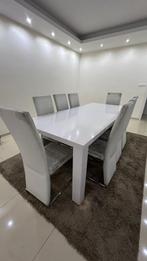 Hoogglans eettafel met GRATIS 8 stoelen, Huis en Inrichting, Ophalen, 100 tot 150 cm, 200 cm of meer, Vijf personen of meer