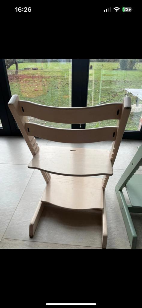Chaise stokke beige, Kinderen en Baby's, Kinderstoelen, Gebruikt, Meegroeistoel, Aanschuifbaar, Afneembaar eetblad, Ophalen