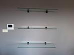 Set van 3 glazen planken met steunen, Huis en Inrichting, Woonaccessoires | Etagères, Ophalen