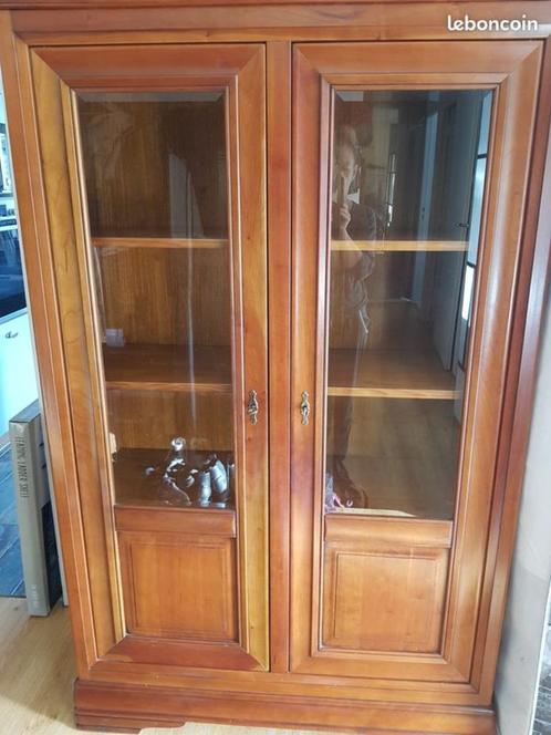 KERSENHOUTEN BOEKENKAST IN LOUIS PHILIPPE-STIJL, Huis en Inrichting, Kasten | Boekenkasten, Zo goed als nieuw, 100 tot 150 cm