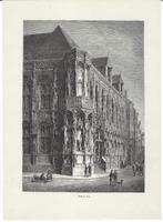 1880 - het stadhuis van Gent, Antiek en Kunst, Kunst | Litho's en Zeefdrukken, Ophalen of Verzenden