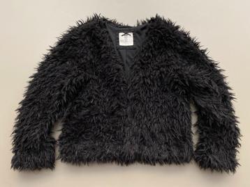 Zwart pluizig jasje meisje H&M 146-152 NIEUW beschikbaar voor biedingen
