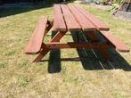 Picknicktafel voor 6 personen., Tuin en Terras, Picknicktafels, Ophalen, Gebruikt, Rechthoekig, Hout
