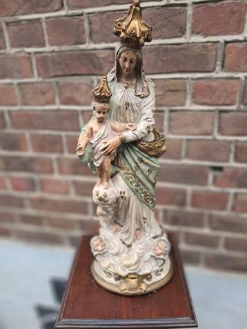 Antiek beeld Maria met kind , Dame des Victoires beschikbaar voor biedingen