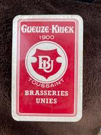 Oude speelkaarten gueuze kriek brasseries unies koekelberg, Verzamelen, Biermerken, Ophalen of Verzenden