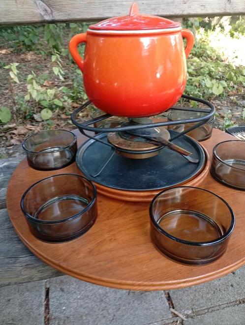 zeldzaam teakhouten serveerblad „Lazy Susan” van 48 cm breed, Antiek en Kunst, Curiosa en Brocante, Ophalen