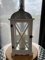 Lantaarn Maison du Monde 52/22 cm wit/zilver, Ophalen, Wit, Zo goed als nieuw, Kaars